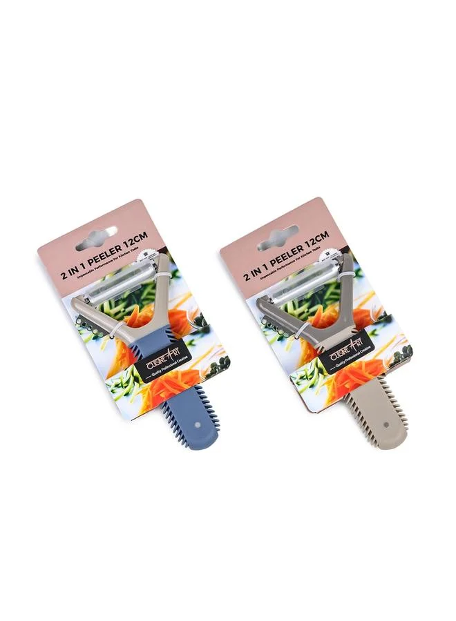 كويزين أرت مقشرة ستانلس ستيل 2 في 1 قطعة واحدة 12 سم